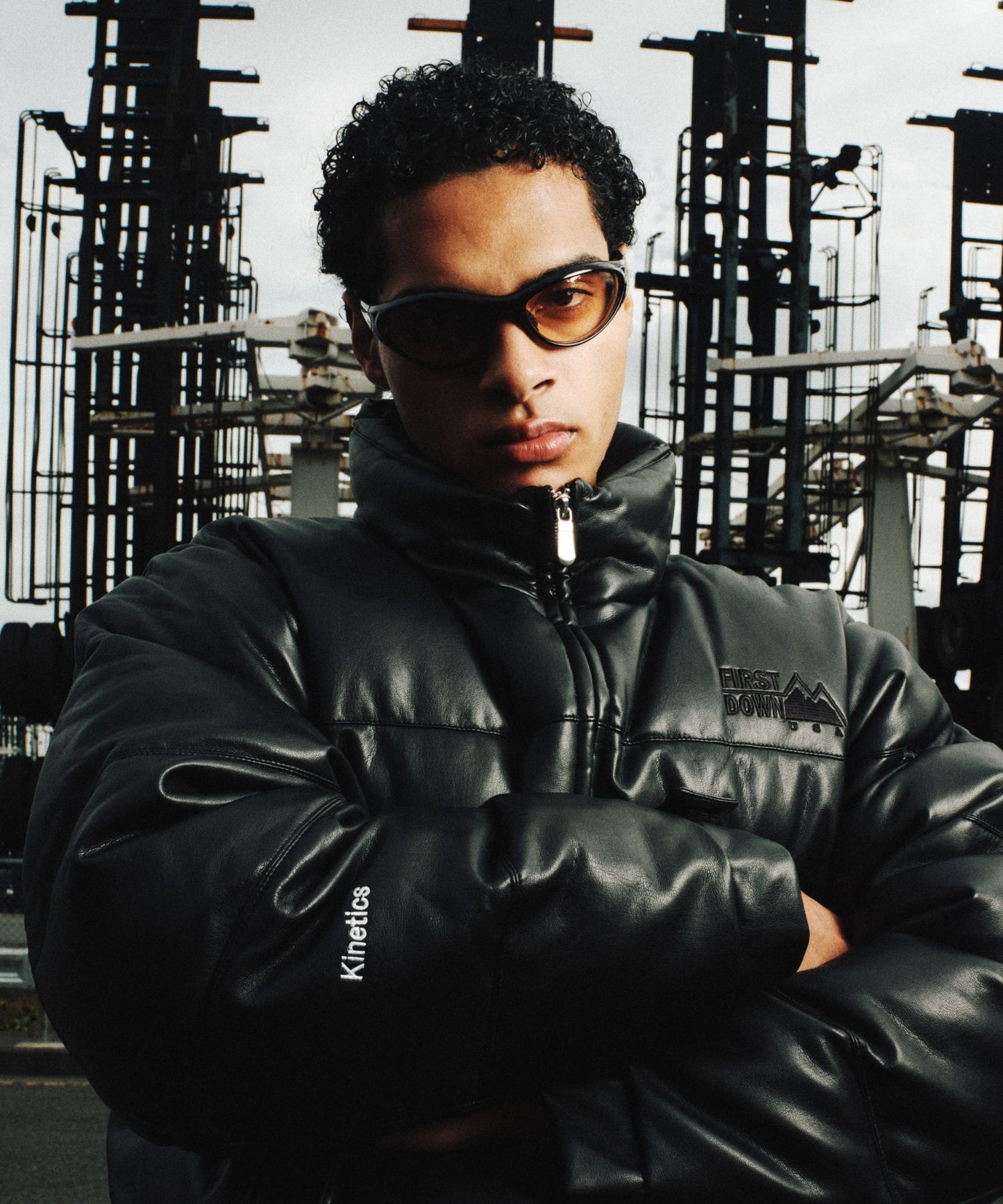 【ノベルティ対象】バブルダウンジャケット カラーレザー | Kinetics × FIRST DOWN BUBBLE DOWN JKT COLOR LETHER