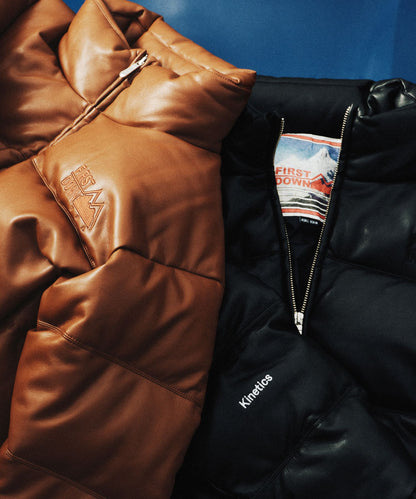 【ノベルティ対象】バブルダウンジャケット カラーレザー | Kinetics × FIRST DOWN BUBBLE DOWN JKT COLOR LETHER