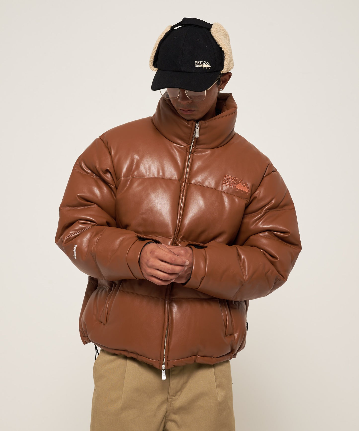 【ノベルティ対象】バブルダウンジャケット カラーレザー | Kinetics × FIRST DOWN BUBBLE DOWN JKT COLOR LETHER