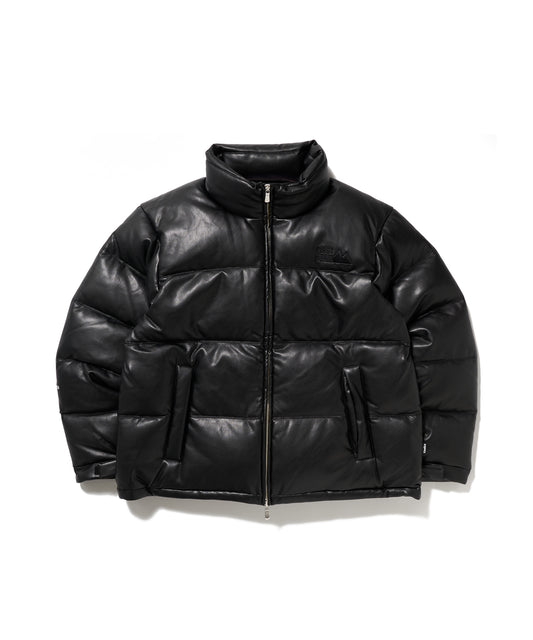 バブルダウンジャケット カラーレザー | Kinetics × FIRST DOWN BUBBLE DOWN JKT COLOR LETHER 06BLACK