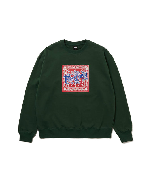 プリント クルー スウェット | PRINT CREW SWEAT 67GREEN